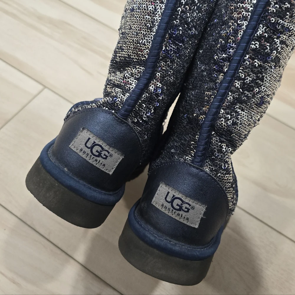 UGG Australia Classic Short Boots Blue Sequin Y2K